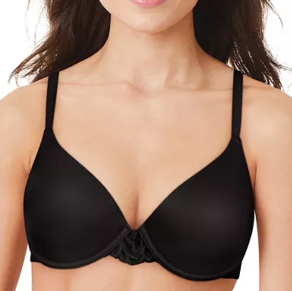 Bali One Smooth U Dreamwire Black Lace Cushioned Underwire Bra, Sz 34C